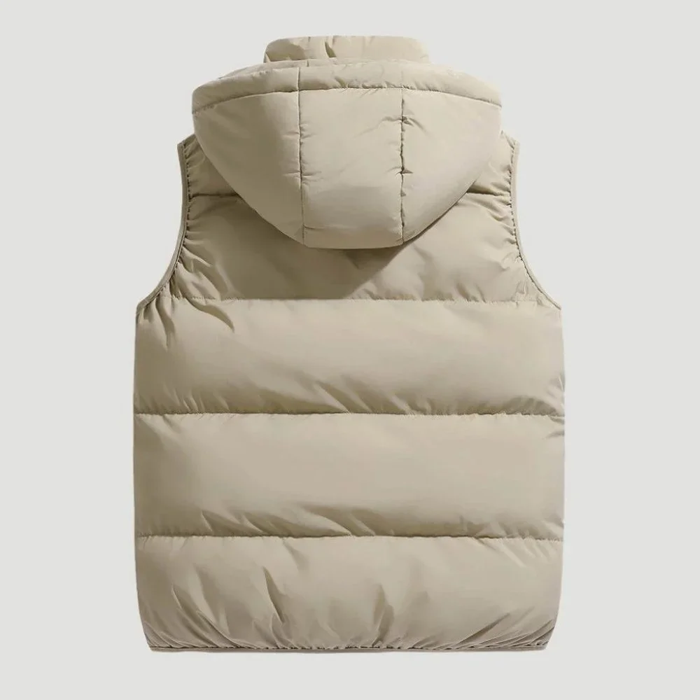 Khaki Mens Puffer Vest - Picture 2 of 4